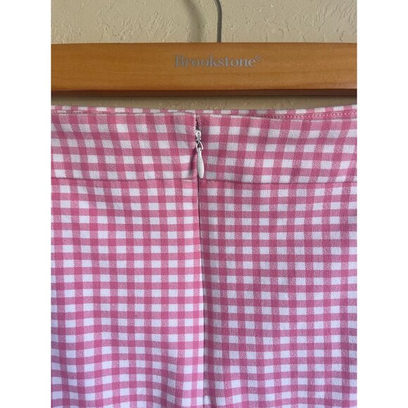 J. Crew No. 2 Pencil Size 10 Gingham Skirt Pink Cream Plaid Preppy Classic - Picture 7 of 9